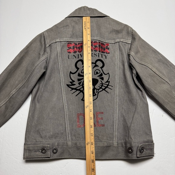RARE Levi’s Southside University Denim Trucker Jacket In Grey Size: S (8-10) - Picture 9 of 12